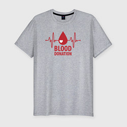 Футболка slim-fit Донорство крови, цвет: меланж