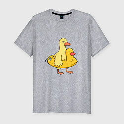 Футболка slim-fit Две утки, цвет: меланж