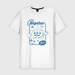 Футболка slim-fit I hate being bipolar, цвет: белый