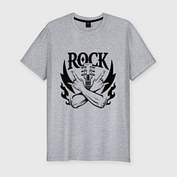 Футболка slim-fit Rock - guitar, цвет: меланж