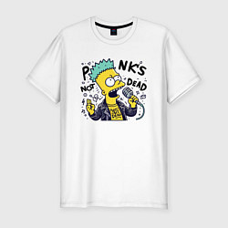 Футболка slim-fit Bart Simpson - punks not dead, цвет: белый