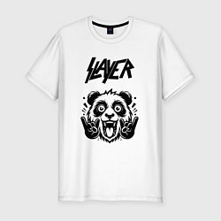 Футболка slim-fit Slayer - rock panda, цвет: белый