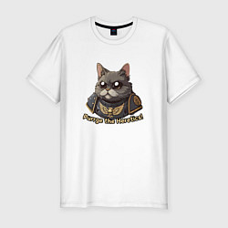 Футболка slim-fit Котик еретик, цвет: белый
