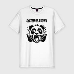 Футболка slim-fit System of a Down - rock panda, цвет: белый