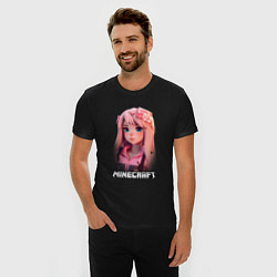 Футболка slim-fit Minecraft персонаж девушки, цвет: черный — фото 2