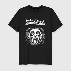 Футболка slim-fit Judas Priest rock panda, цвет: черный