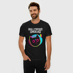 Футболка slim-fit Hollywood Undead rock star cat, цвет: черный — фото 2