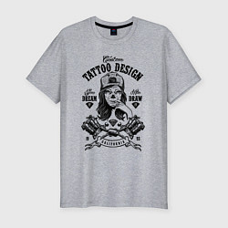Футболка slim-fit Custom tattoo saloon, цвет: меланж