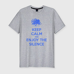 Футболка slim-fit Keep calm and enjoy the silence, цвет: меланж