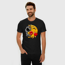 Футболка slim-fit Kiss smile, цвет: черный — фото 2