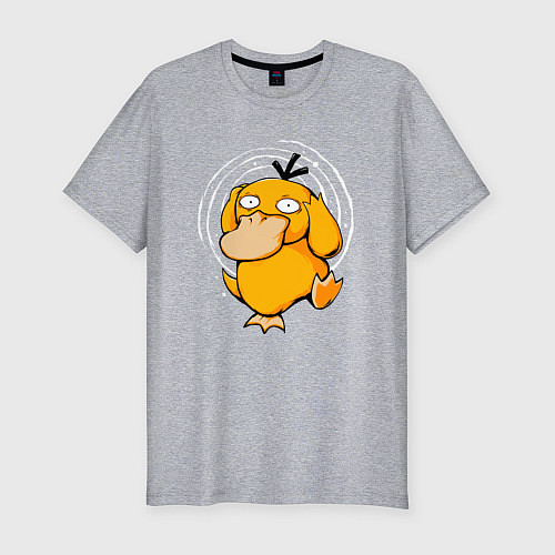 Мужская slim-футболка Желтая утка псидак / Меланж – фото 1