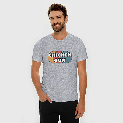 Мужская slim-футболка Chicken gun круги / Меланж – фото 3