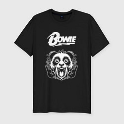 Футболка slim-fit David Bowie rock panda, цвет: черный