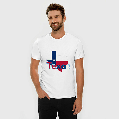 Мужская slim-футболка Texas / Белый – фото 3