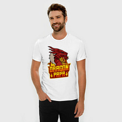 Футболка slim-fit Dragon papa, цвет: белый — фото 2