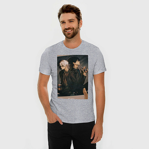 Мужская slim-футболка Гуан Лу Сяоши Чэн / Меланж – фото 3