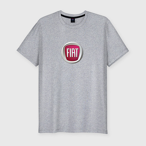Мужская slim-футболка FIAT sport auto logo / Меланж – фото 1
