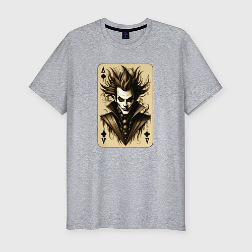 Мужская slim-футболка Джокер сепия / Меланж – фото 1