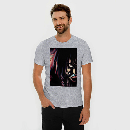 Мужская slim-футболка Роджер Гол Д король пиратов / Меланж – фото 3