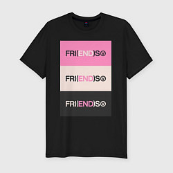 Футболка slim-fit V Fri END S - friends song, цвет: черный