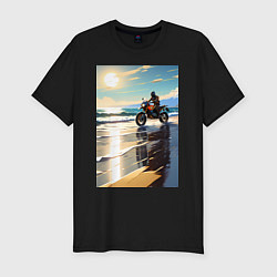 Футболка slim-fit On the beach, цвет: черный