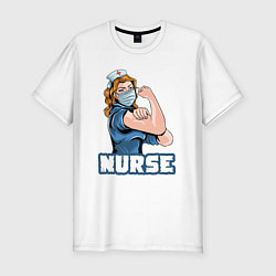 Футболка slim-fit Good nurse, цвет: белый