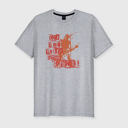 Мужская slim-футболка Punks style / Меланж – фото 1