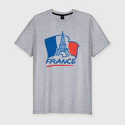 Футболка slim-fit France, цвет: меланж