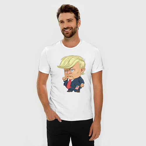 Мужская slim-футболка Мистер Трамп / Белый – фото 3