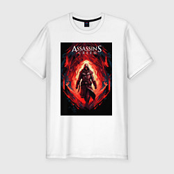 Футболка slim-fit Assassins creed свозь пламя, цвет: белый