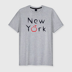 Футболка slim-fit New York apple, цвет: меланж