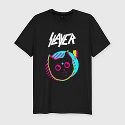 Футболка slim-fit Slayer rock star cat, цвет: черный