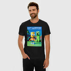 Футболка slim-fit Bart and Creeper - collaboration ai art, цвет: черный — фото 2