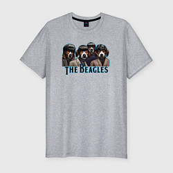 Футболка slim-fit Beatles beagles, цвет: меланж