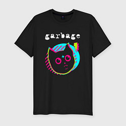 Футболка slim-fit Garbage rock star cat, цвет: черный