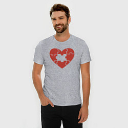 Футболка slim-fit Puzzle heart, цвет: меланж — фото 2
