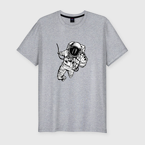 Мужская slim-футболка Alone astronaut / Меланж – фото 1
