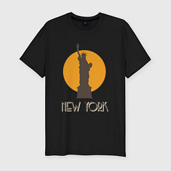 Футболка slim-fit Город Нью-Йорк, цвет: черный