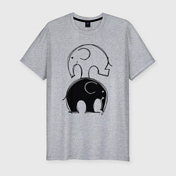 Футболка slim-fit Cute elephants, цвет: меланж