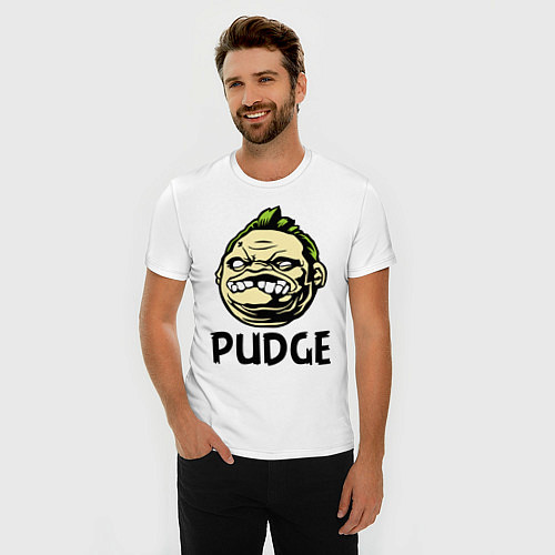 Мужская slim-футболка Pudge Face / Белый – фото 3