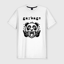 Футболка slim-fit Garbage - rock panda, цвет: белый