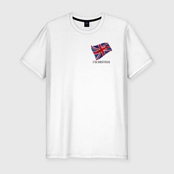 Футболка slim-fit Im British - motto, цвет: белый