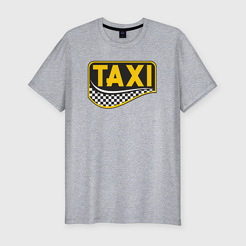 Мужская slim-футболка Такси / Меланж – фото 1