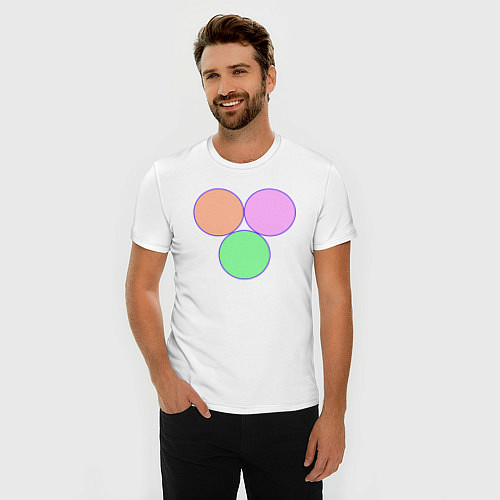 Мужская slim-футболка Три круга / Белый – фото 3