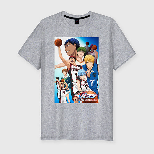 Мужская slim-футболка Баскетбол Куроко / Меланж – фото 1
