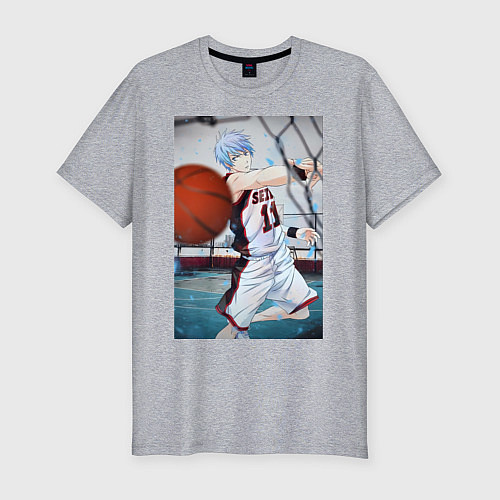 Мужская slim-футболка Баскетбол Тэцуя Куроко / Меланж – фото 1