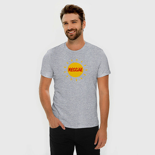Мужская slim-футболка Солнечное регги / Меланж – фото 3