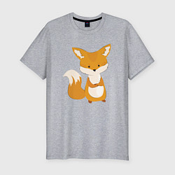 Футболка slim-fit Недовольный лисёнок, цвет: меланж