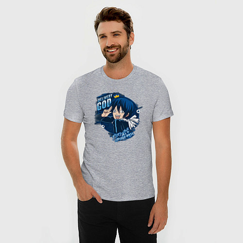 Мужская slim-футболка Бездомный бог Ято доставка / Меланж – фото 3