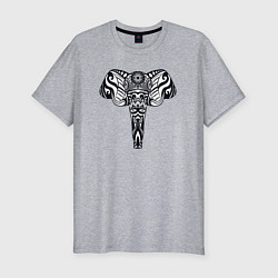 Футболка slim-fit Ethnic elephant, цвет: меланж